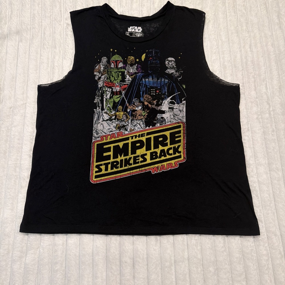 Star Wars The Empire Strikes Back Tank Top Black Graphic Women's XL